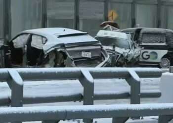 Acidente em Tóquio devido à neve. Foto: Reprodução/NHK