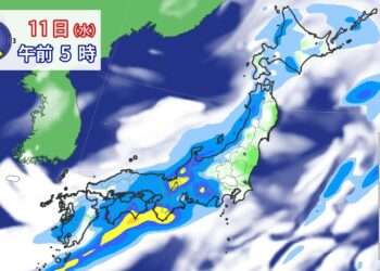 Mapa mostra previsão de chuva na madrugada de quarta-feira. Foto: Reprodução/SDT