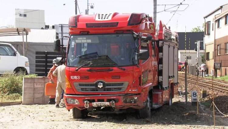Caminhão de bombeiros furtado em Aichi. Foto: Reprodução/ANN