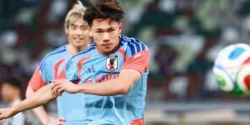 Kento Shiogai, atacante da seleção japonesa. Foto: Reprodução/JFA