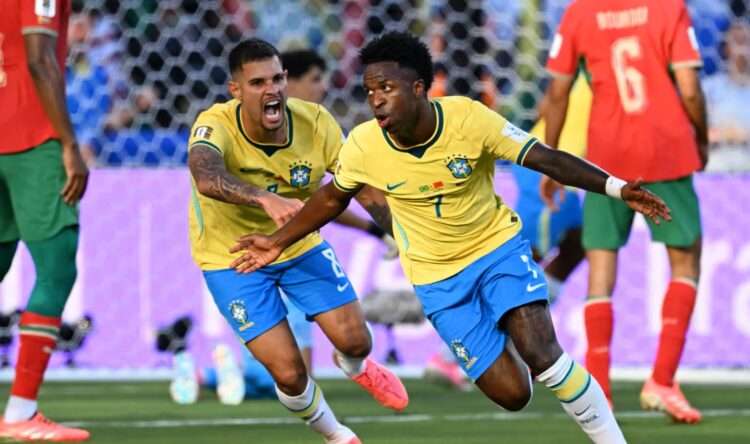 Vini Jr comemora gol. Foto: Divulgação/Fifa