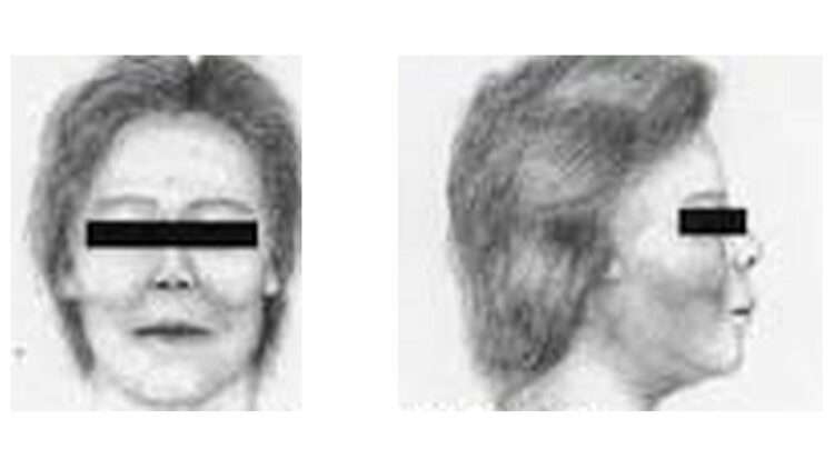Retrato da mulher encontrada morta antes de ser identificada. Foto: Reprodução/Polícia de Ibaraki