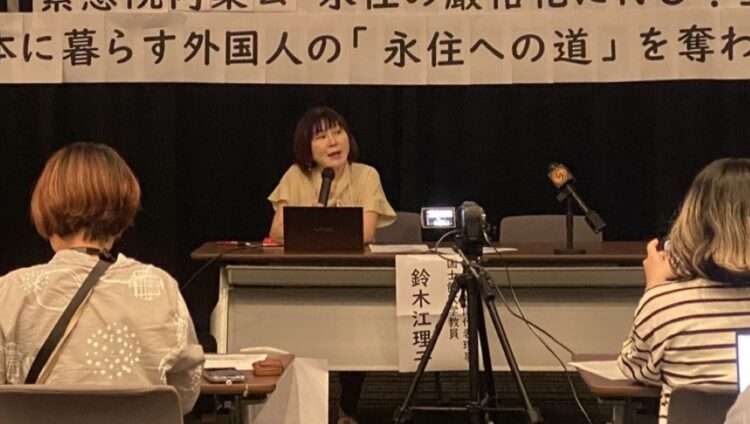 Eriko Suzuki, da NPO Rede Nacional de Solidariedade com Migrantes. Foto: Reprodução/X