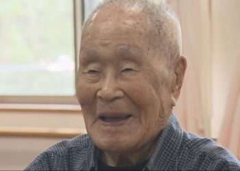 Hikaru Kato, de 112 ano, o mais velho do Japão entre os homens. Foto: Reprodução/JNN