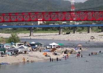 Trecho do rio Nagara que recebe muitos frequentadores. Foto: Reprodução/X